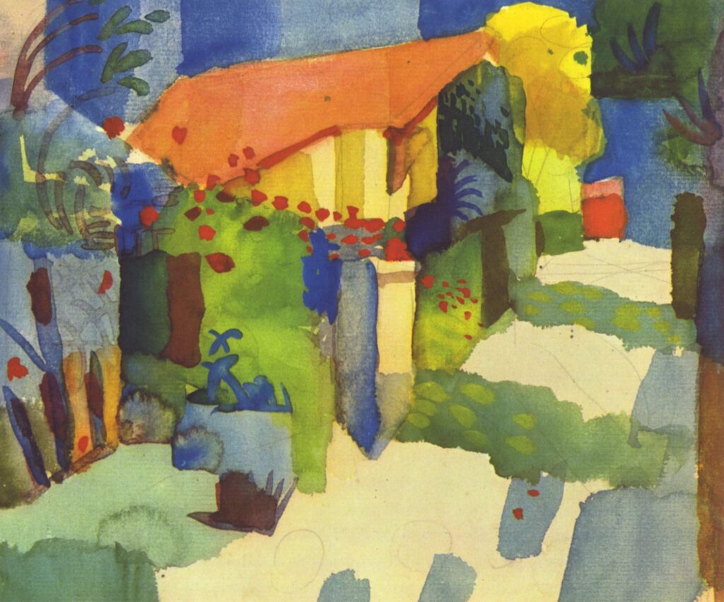 August Macke: Haus im Garten (1914)